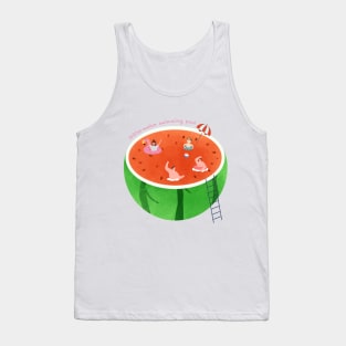 Watermelon swimming pool,Summer, playing in the water Tank Top